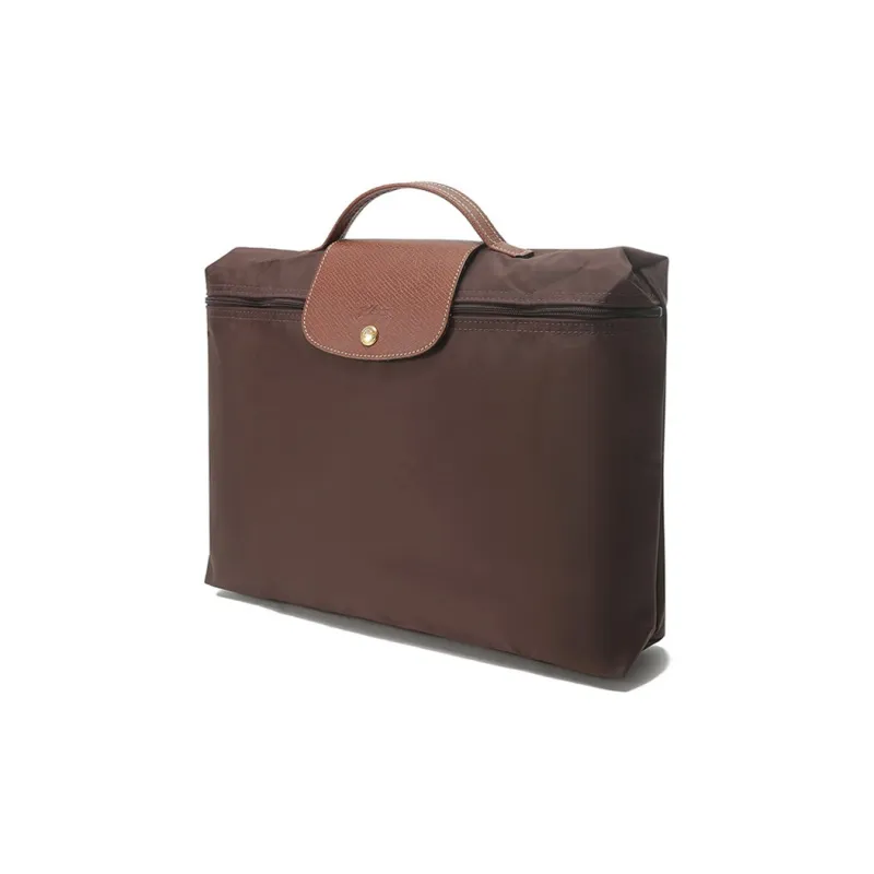 LONGCHAMP Fabric Briefcase, Handbag Regular Unisex Tan-1