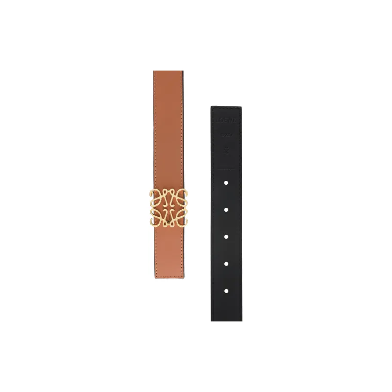 LOEWE Leather Belt Unisex Brown Width 2.8cm-2