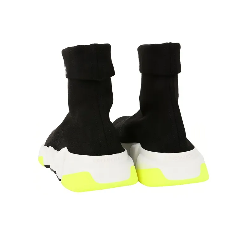 Balenciaga Speed Sneaker Cuffed 'Black Yellow'-3