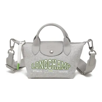 LONGCHAMP Le Pliage Fabric Dumpling Bag Shoulder Bag Crossbody Bag Handbag Women's Gray LOGO Offset Printing