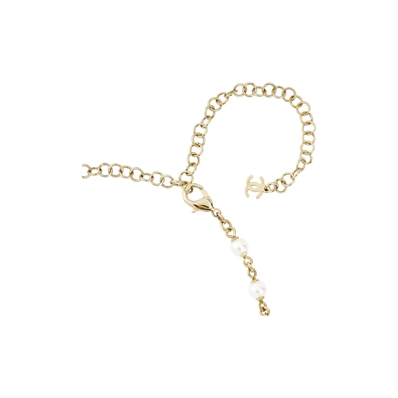 CHANEL Necklaces Women's Gold, Pearl White-3