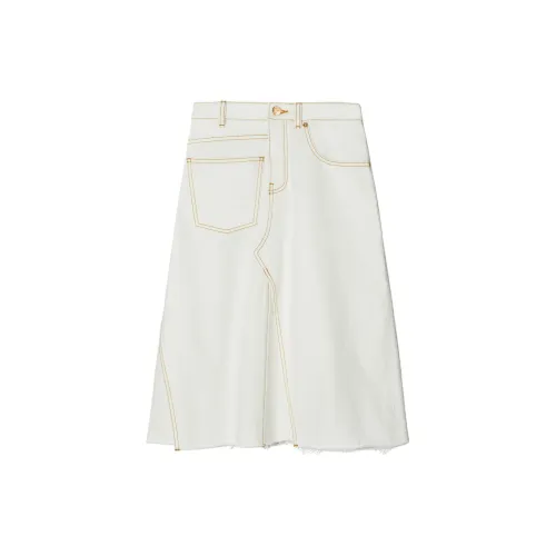 TORY BURCH Denim Long Skirts Women's White