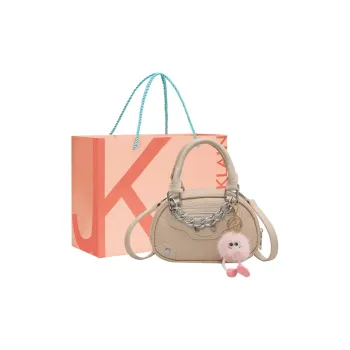 JANE KLAIN PU Portable Small Round Bag Crossbody Bag Small Size Women's Ecru/Black