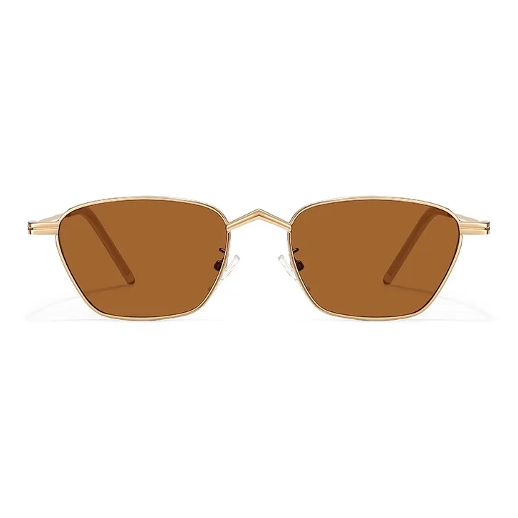 BERTHA Titanium Alloy Rectangular Sunglasses Unisex Gold/Silver-1