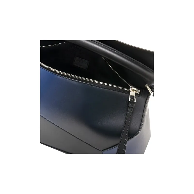 LOEWE Puzzle Silk Cow Leather Shoulder Bag Crossbody Bag Handbag Large Size Men's Marine Blue-6