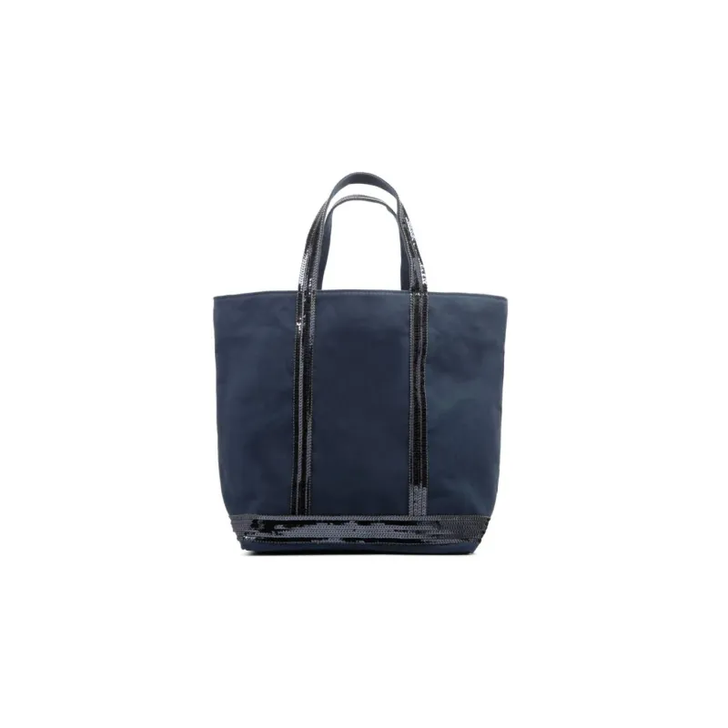 Vanessa Bruno Cotton Tote Bag, Shopping Bag, Handbag Medium Size Women's Marine Blue-1
