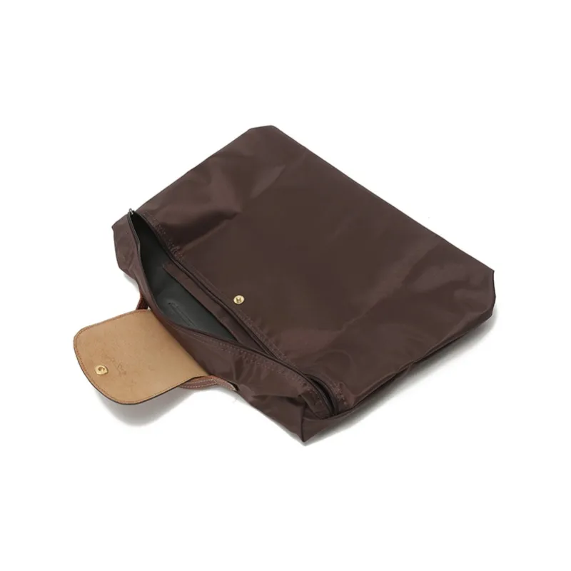 LONGCHAMP Fabric Briefcase, Handbag Regular Unisex Tan-5
