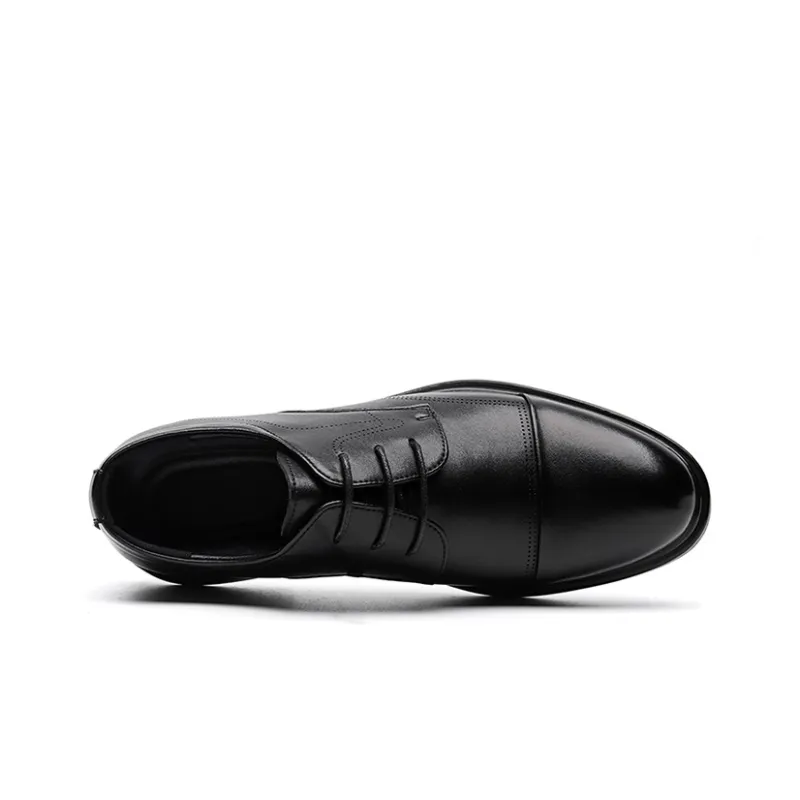 GZZ Dress Shoes Men Low Top Black-3