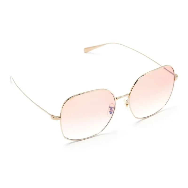 Oliver Peoples Titanium Irregular Shape Sunglasses Women's Gold-2