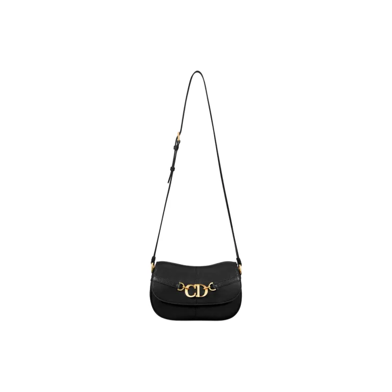 DIOR Cow Leather Shoulder Bag, Crossbody Bag Small Size Women's Black-1