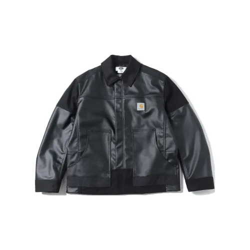 Carhartt WIP X Junya Watanabe Co-branded Leather Jackets Unisex Black