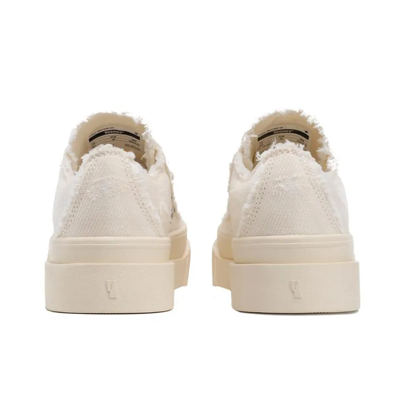 VEEMES Canvas Shoes Unisex Low Top Ecru-4
