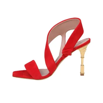 BALMAIN Logo Engraved Heeled Sandals Women's