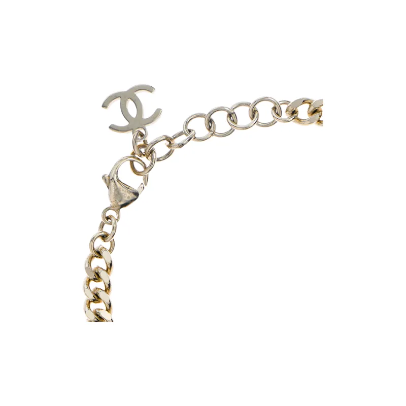 CHANEL Pink Crystal Metal Bracelets Women's-3