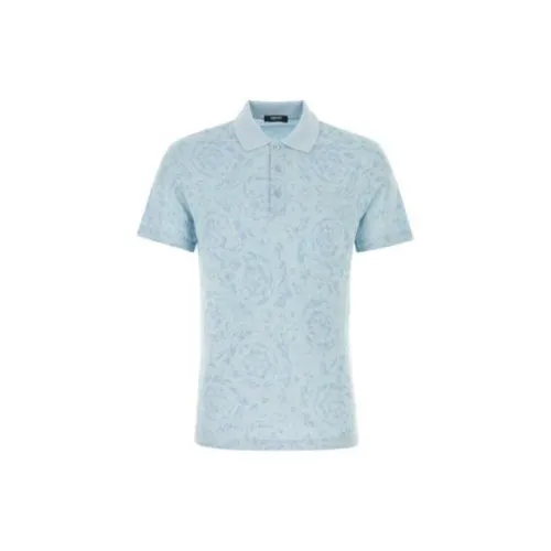 VERSACE Polo Shirts Men Light Blue