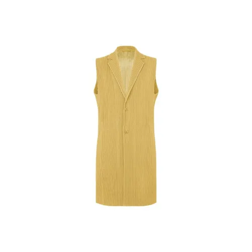 Homme Plissé Issey Miyake Vests Men Mustard Yellow