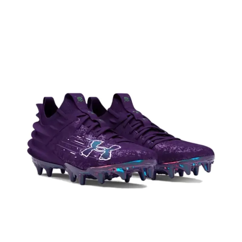 Under Armour AG Artificial Ground Anti Slip Wear Resistant Soccer Shoes Men's Purple-2