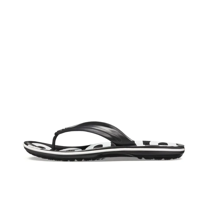 Crocs Crocband Printed Flip Flip Flops Black White-0