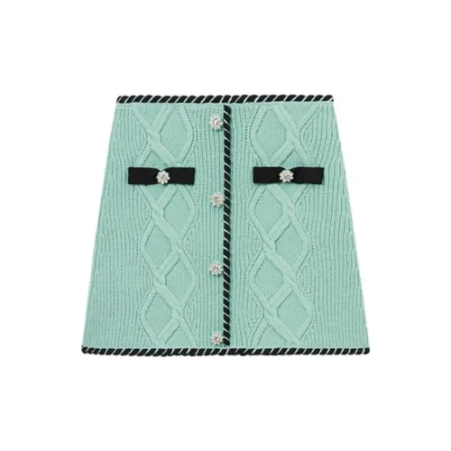 Self-portrait Casual Short Skirts Women's Mint Green