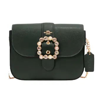 COACH Gemma Cross Stitch Leather Shoulder Bag Crossbody Bag Small Size Women's Amazon Green