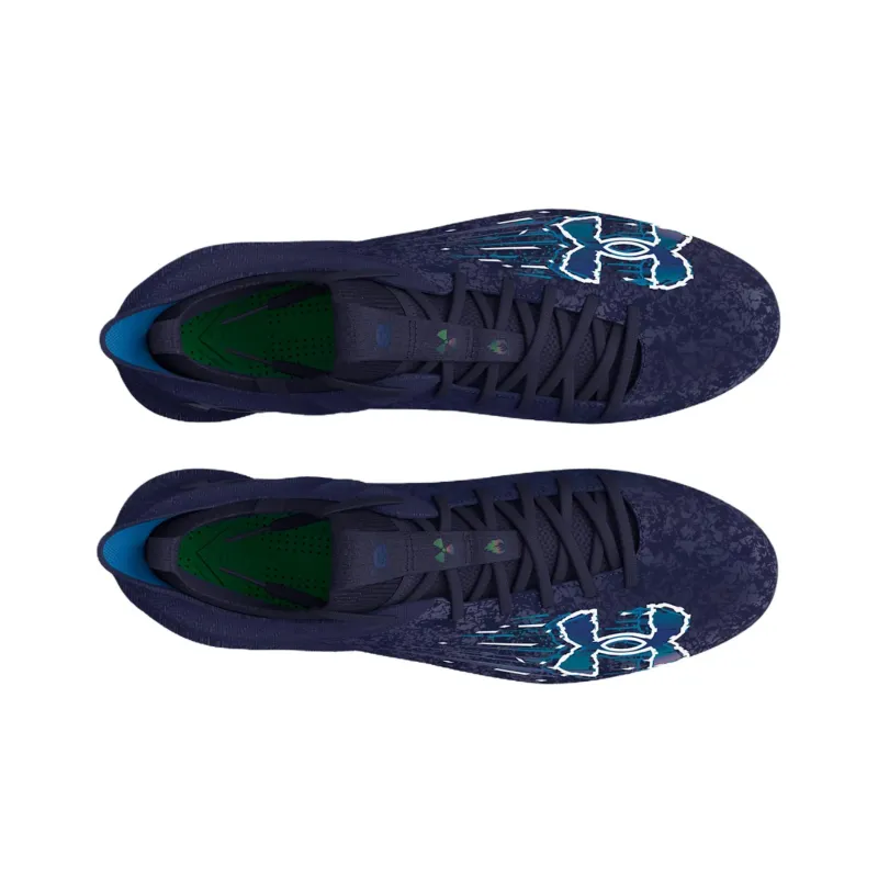 Under Armour UA Blur 2 MC Cushioned Wear Resistant Lightweight Soccer Shoes Men's Blue-3