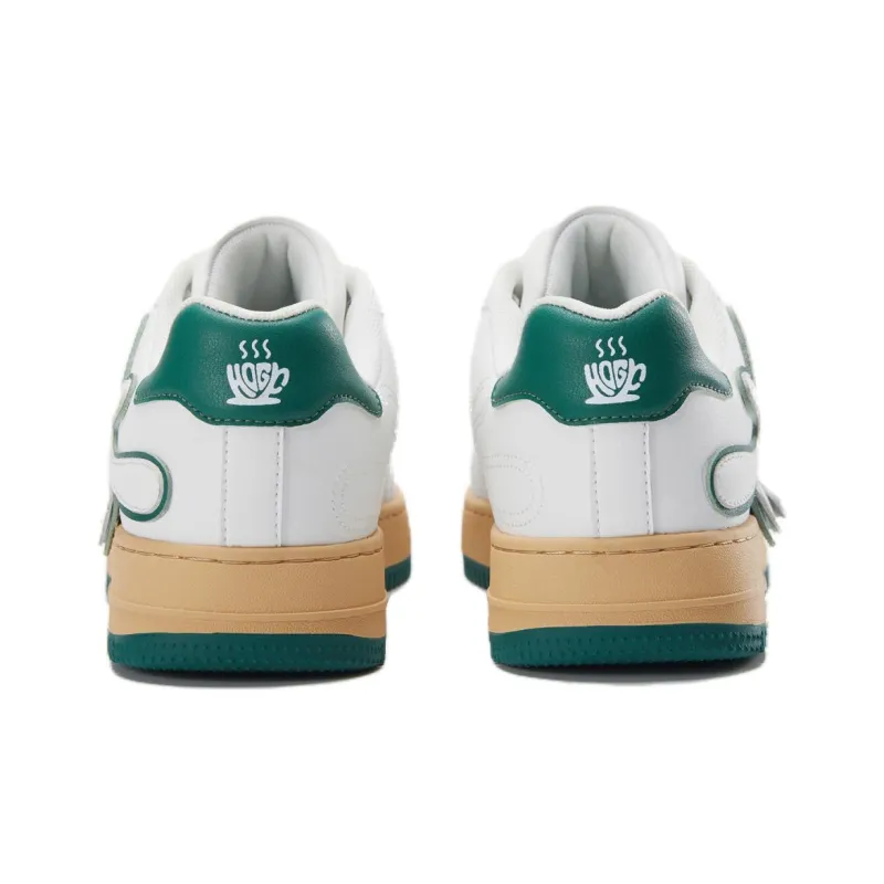 HOGK Anti Slip And Wear Resistant Height Increasing Skateboard Shoes Unisex Vanilla Cream-5
