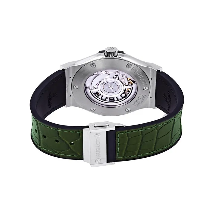 HUBLOT CLASSIC FUSION Collection Automatic Mechanical Movement Men's Watches Watch 42mm Green Dial Titanium Watch Case-2