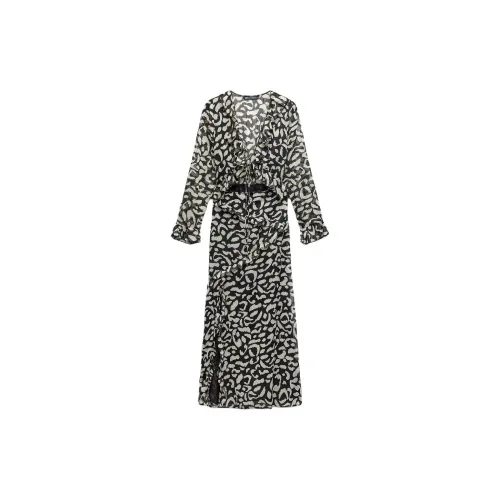 Off-white X ZARA Long-Sleeved Dresses Women's Leopard