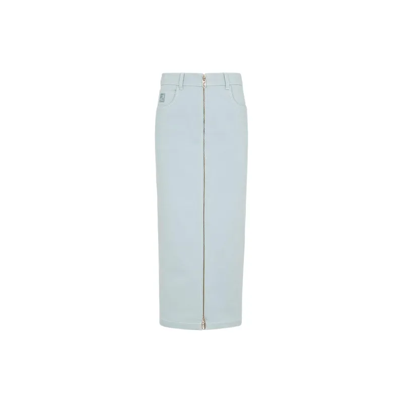 FENDI Denim Long Skirt Women's Light Blue-1