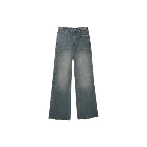 UNVESNO Jeans Women's Empire Blue