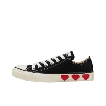 Converse All Star Three Hearts O Wear resistant And Lightweight Low Top Canvas Shoes Women's Black