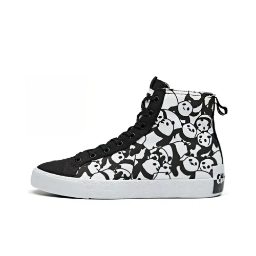 ANTA Canvas Shoes Men High-Top Black/White