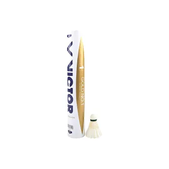 VICTOR Golden Yellow Collection Duck Feather Shuttlecock 12 Pack Water Duck Feather All-Round Duck Feather Shuttlecocks