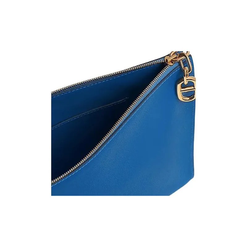 HERMES Evercolor Calfskin Makeup Bag Large Size Men's I7 Bleu Zellige Mosaic Blue-2