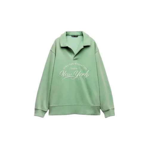 ZARA Polo Shirts Women's Green