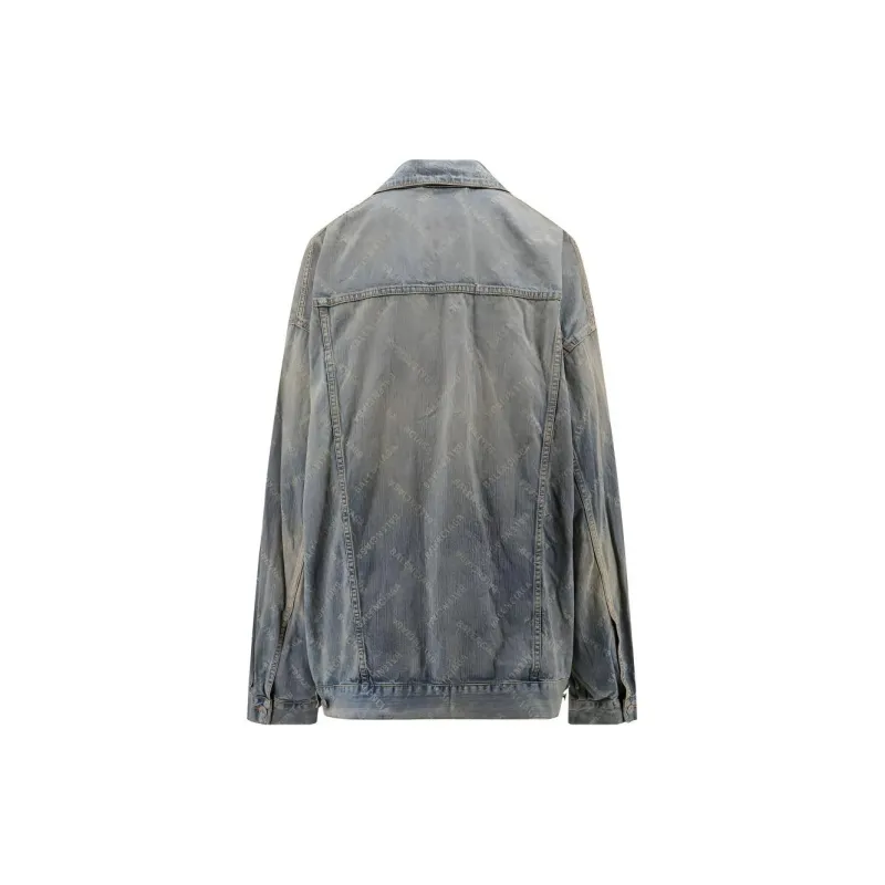 Balenciaga Allover Logo Denim Jacket-1