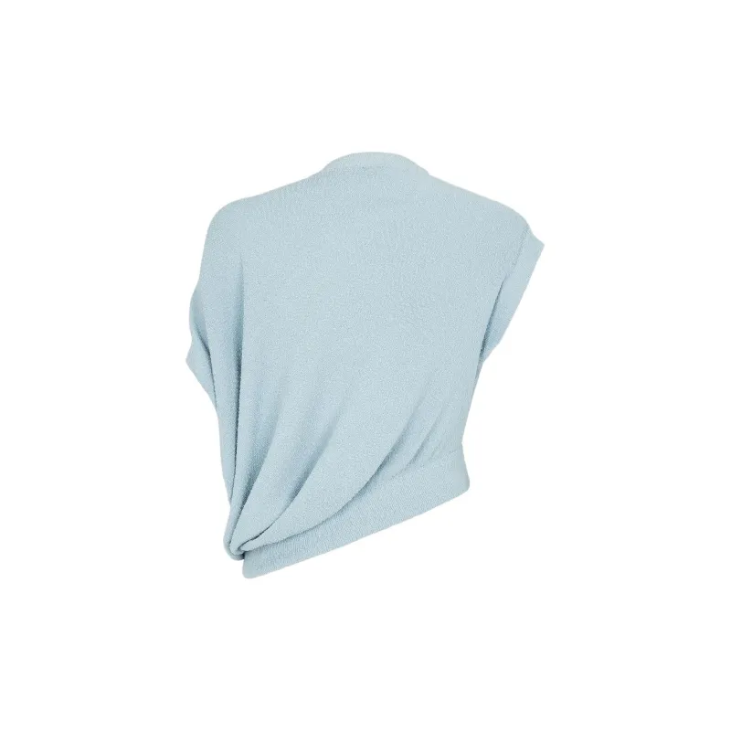 FENDI Asymmetric Hem Cape Sleeved Crewneck Jumper-1