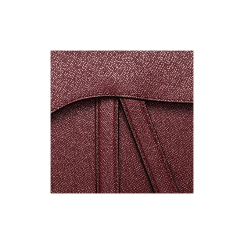DIOR Saddle Grained Cow Leather Saddle Bag Shoulder Bag Crossbody Bag Handbag Women's Burgundy-5