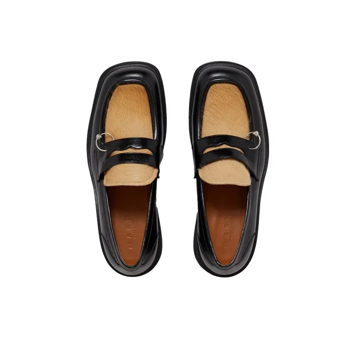 MARNI Platform Shoes Men's Black Beige-4