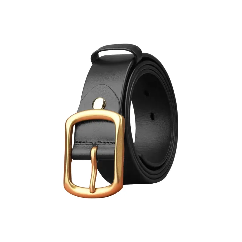 Old Man's Head Vintage Minimalist Style Pin Buckle Cow Leather Leather Belts Men's 3.8cm-0