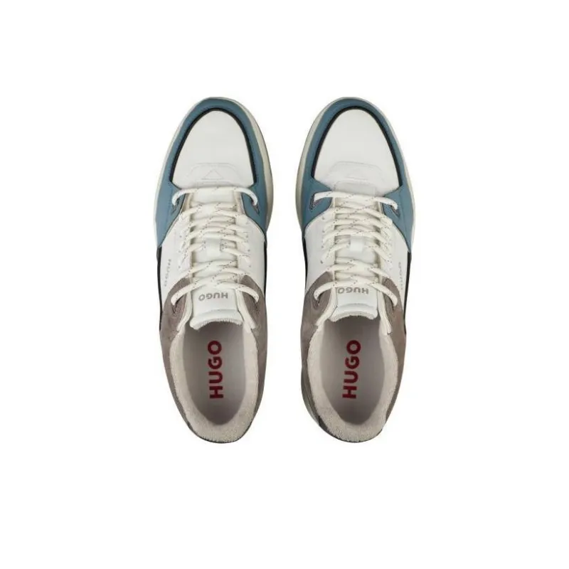 HUGO BOSS Low Top Skateboard Shoes Men's Gray Blue-4
