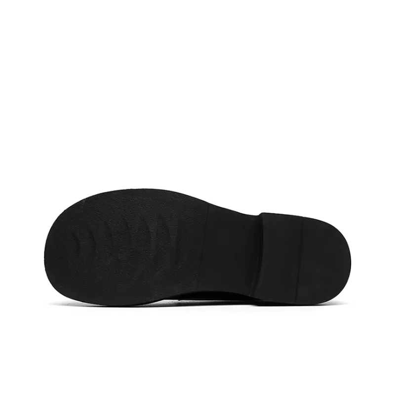 GZZ Dress Shoes Men Low Top Black-5
