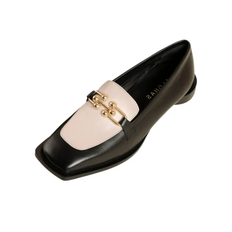 ALOHAS Loafers 2cm Women's Black White-0