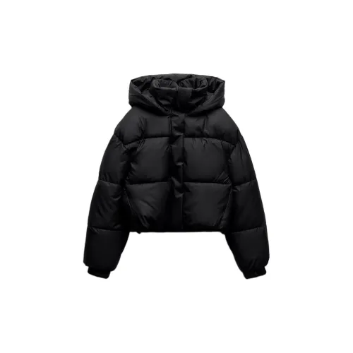 ZARA Puffer Jackets Women's Black