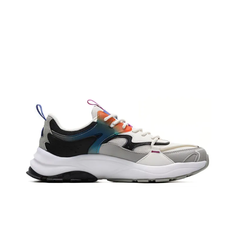 361° Prehistoric Giant Creatures Cushioned Slip-Resistant Low-Top Chunky Sneakers Men's White Gray-1