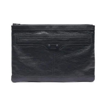 Balenciaga Sheepskin Clutch Men's Dark Gray