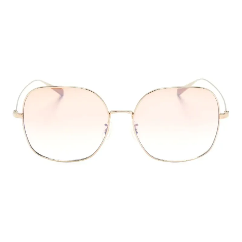 Oliver Peoples Titanium Irregular Shape Sunglasses Women's Gold-1