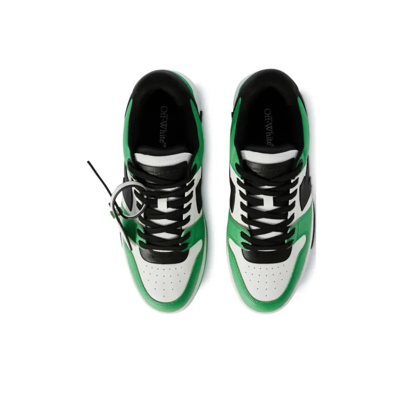OFF WHITE Out Of Office 'OOO' Low Tops Green Black-4