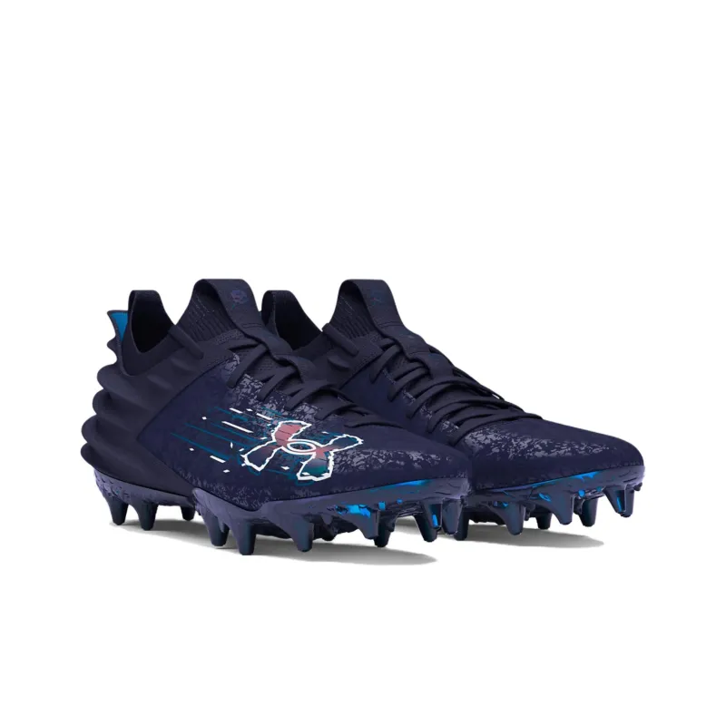 Under Armour UA Blur 2 MC Cushioned Wear Resistant Lightweight Soccer Shoes Men's Blue-2