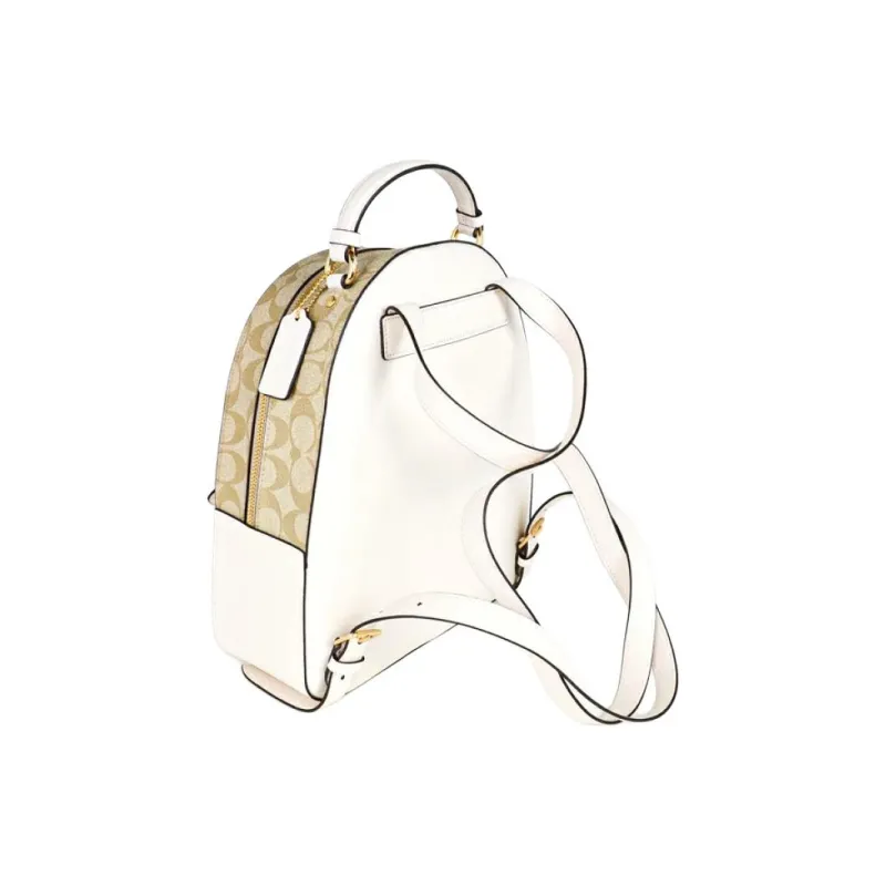 COACH Cow Leather Backpack Women's Chalk White-1